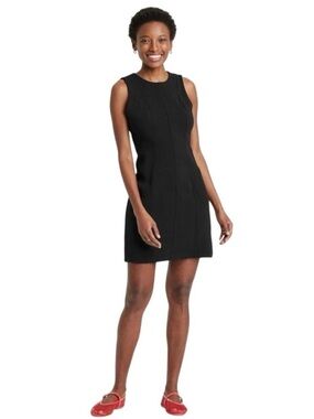 Sleeveless Mini Sheath Dress Little Black Dress Recycled Crepe LBD Size 6 NEW